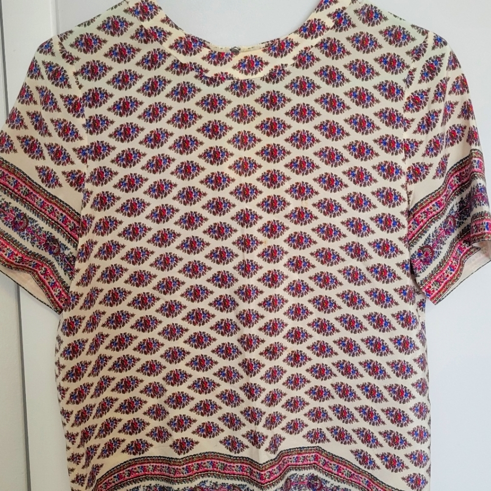 Silk blouse floral Madewell Size S